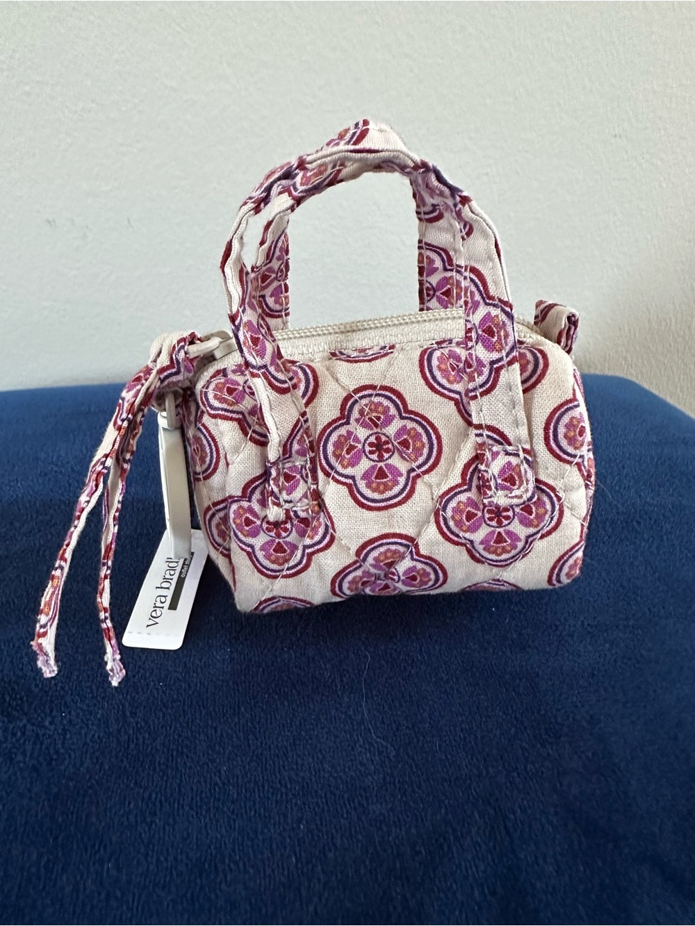 Vera Bradley Lavender Geo Mini Essential Duffel Bag Charm NWT